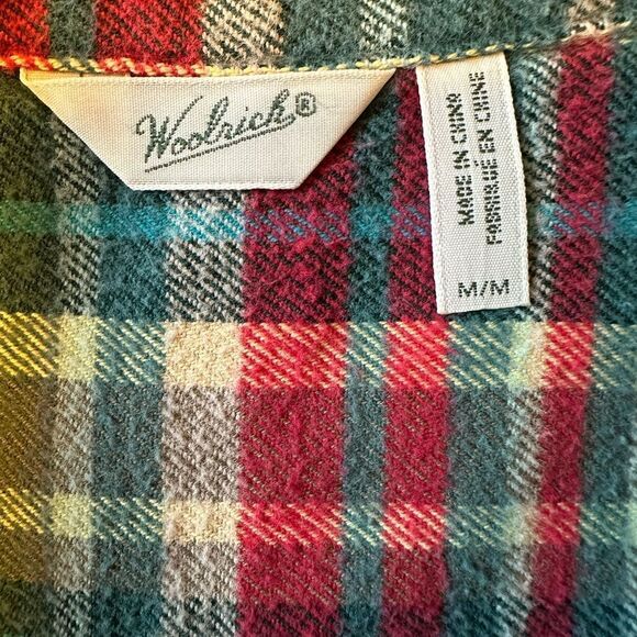 WOOLRICH Women’s Flannel Check Button Down Shirt Red/Blue/White Size Medium - Picture 3 of 12